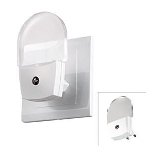 357326 NT16 204 белый Светильник-ночник (в розетку) с датчиком света IP20 1LEDx0.5W 220V Night light 357326