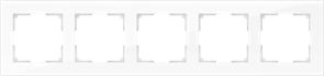WL01-Frame-05 Рамка на 5 постов белая, стекло (уп.5шт.) Favorit WERKEL WL01-Frame-05