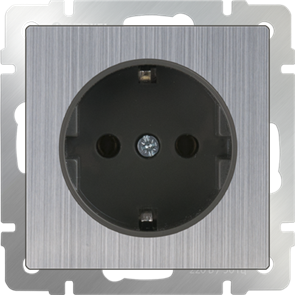 W1171002/WL02-SKG-01-IP20 Механизм розетки 1 гнездо с заземлением, глянцевый никель (уп.10шт.) Werkel™ (Китай) a051086-1