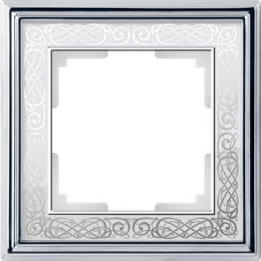 WL77-Frame-01 Palacio Gracia Рамка на 1 пост, хром/белый (уп.5шт.) Werkel™ a041159