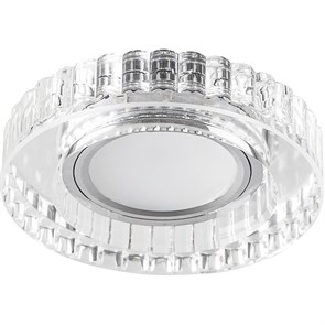 32662 CD985, 15LED*2835 SMD 4000K, MR16 G5.3, прозрачный хром Светильник встраиваемый с LED подсветкой FERON 32662