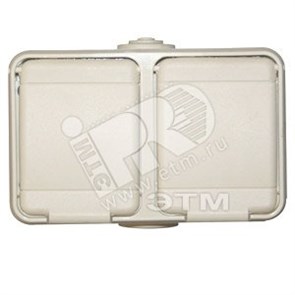 455400 Aqua-TOP Розетка двойная с заземлением IP44 бежевая (уп.5шт.) Schneider Electric ВЫВЕДЕНА ИЗ АССОРТИМЕНТА 455400