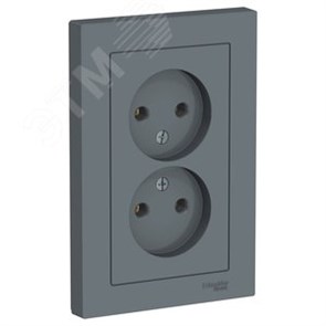 ATN000720 AtlasDesign Розетка двойная без заземления, грифель, в сборе (уп.6шт.) Systeme Electric (Россия) ATN000720
