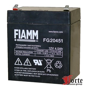 FG20451 Аккумулятор 12В/4,5А/ч сроком службы не менее 5 лет FIAMM (Италия) FG20451