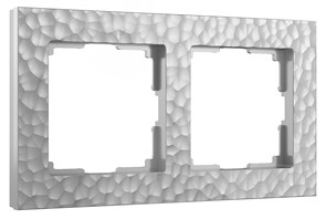 W0022406 Hammer Рамка на 2 поста серебряная (уп.10шт.) Werkel™ a052516-1