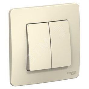 BLNVS010502 Blanca Двухклавишный выключатель (сх.5) 10А 250В~, молочный (уп.10шт.) Schneider Electric BLNVS010502