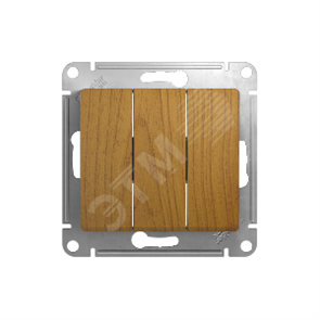 GSL000531 Glossa Трехклавишный выключатель (сх.3), дуб, механизм (уп.20шт.) Schneider Electric GSL000531