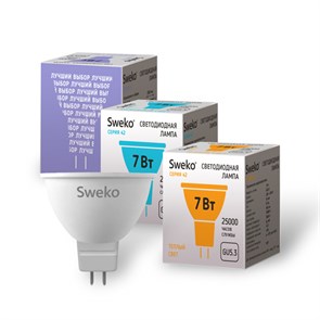 38701 42LED-MR16-12W-230-3000K-GU5,3 Серия 42 Лампа св/д (уп.5/50шт.) Sweko 38701