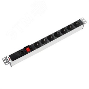 R-16-7S-V-440-Z Rem-16 с выкл., 7 Schuko, вход IEC 60320 C20, 16 A, алюминий Блок розеток REM (Беларусь) R-16-7S-V-440-Z