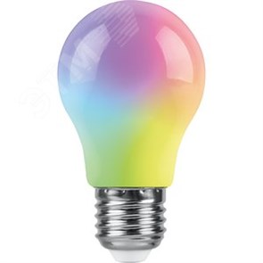 38118 LB-375 (3W) 230V E27 RGB для белт лайта A50 матовый плавная сменая цвета Лампа светодиодная (уп.10шт.) FERON (Китай) 38118