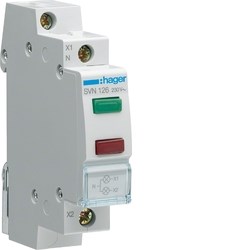 SVN126 Светодиодный индикатор красный зелёный, двойной,  230В АС, 1М (уп.12шт.) HAGER SVN126