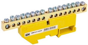 YNN10-812-16D-K05 Шина PE "земля" на DIN-изол. ШНИ 8х12-16-Д-Ж (уп.20шт.) IEK® YNN10-812-16D-K05