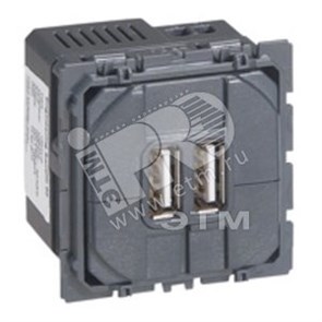 67462 Celiane Механизм розетки 2хUSB 1500мА (уп.5шт.) LEGRAND 67462