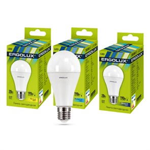 13183 LED-A65-20W-E27-4K Лампа светодиодная 20Вт A65 4000K 172-265В Ergolux 13183