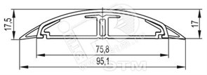 01332 In-liner Front Напольный канал 75x17мм CSP-F, серый (уп.16м.) ДКС (Россия) 01332