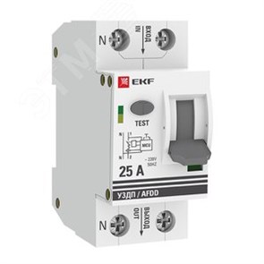 afdd-2-25C-pro PROxima Устройство защиты от дугового пробоя (УЗДП) 1P+N 25А (C) 6кА EKF (Китай) afdd-2-25C-pro