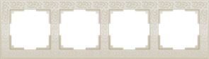 WL05-Frame-04-ivory Flock Рамка на 4 поста слоновая кость ВЫВЕДЕНА ИЗ АССОРТИМЕНТА a028985