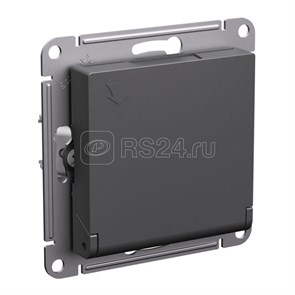 ATN001446 AtlasDesign Механизм розетки 1 гнездо с заземлением, шторками и крышкой, базальт (уп.5шт.) Systeme Electric (Россия) ATN001446