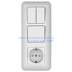 BK2VR-008A-BI/BK2VR-006A-B Prima Блок с/у 1 клавиша/2 клавиши/розетка с/з белый (уп.27шт.) Schneider Electric BK2VR-008A-BI