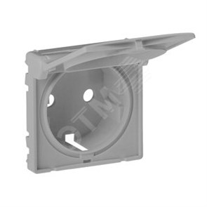 754842 Valena Life Лицевая панель розетки 2К+З с крышкой, алюминий LEGRAND 754842