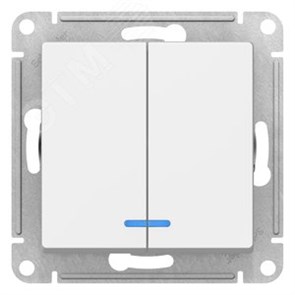 ATN001353 AtlasDesign Механизм выключателя двухклавишного с подсветкой (сх.5а), лотос (уп.5шт.) Systeme Electric (Россия) ATN001353