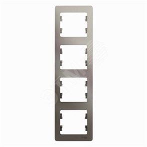 GSL001208 Glossa Рамка вертикальная 4 поста, платина (уп.5шт.) Schneider Electric GSL001208