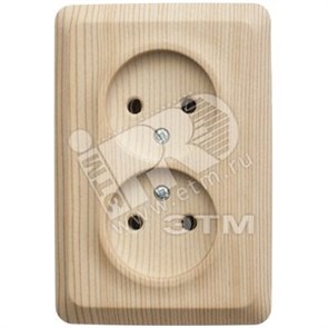 PA 16-105D ЭТЮД Розетка угловая 2 гнезда без заземления, сосна (уп.9шт.) Systeme Electric (Россия) PA16-105D