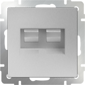 WL06-RJ45+RJ45 Розетка двойная компьютерная RJ-45, серебряная (уп.10шт.) Werkel™ a033760