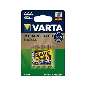 56683.101.404 Аккумулятор Ready2Use R03 950mAh Ni-MH AAA BL4, блистер 4шт. (уп.40/200шт.) Varta 56683.101.404