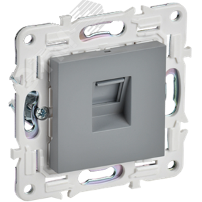 SK-K10-1-K03 Skandy Механизм розетки компьютерной RJ45 Cat.5e, серый (уп.10шт.) IEK® (Китай) SK-K10-1-K03