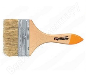 824255 Кисть плоская Slimline 1,5", натуральная щетина, деревянная ручка SPARTA 824255