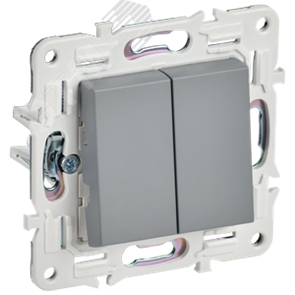 SK-V20-0-10-K03 Skandy Механизм выключателя двухклавишного (сх.5), серый (уп.10шт.) IEK® (Китай) SK-V20-0-10-K03