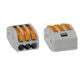 222-413 Клемма монтажная 3х0,08-2,5мм² (для многопроволочной жилы) (уп.50шт.) WAGO (Германия) 222-413-1