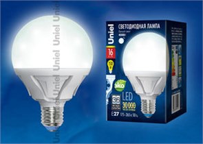 LED-G95-16W/NW/E27/FR Palazzo Лампа светодиодная "шар", матовая, белый свет (уп.20шт.) UNIEL LED-G95-16W/NW/E27/FR