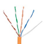 NIKOLAN кабель U/UTP 4 пары, кат 5е, внутр.LSZH нг(В)-HFLTx, 24 AWG, одножильн.,100МГц, оранж.(305м) NKL 9100C-OR
