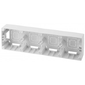 Б0043190 12-6104-01 Коробка накладного монтажа 4 поста, Эра12, белая (уп.5шт.) ЭРА Б0043190