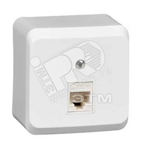 KOMA-001B ЭТЮД Компьютерная розетка 1 гнездо RJ45 Cat.5e, белая (уп.17шт.) Systeme Electric (Россия) KOMA-001B