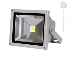 PFL-30W/CW/GR прожектор светодиодный 30W (2565lm) IP65 Jazzway PFL-30W/CW/GR