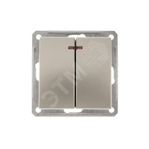 VS516-251-4-86 Wessen 59 Двухклавишный выключатель (сх.5) с подсветкой, механизм, шампань (уп.10шт.) VS516-251-4-86