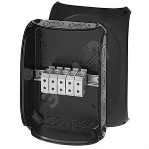 KF 5050 B Коробка клеммная 5 положений до 50мм² 255х355х122мм IP66/67 черная стойкая к УФ HENSEL (Германия) 62000080
