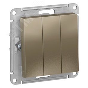 ATN000531 AtlasDesign Механизм выключателя трехклавишного (сх.1+1+1), шампань (уп.10шт.) Systeme Electric (Россия) ATN000531