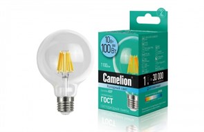 LED10-G95-FL/845/E27 Светодиодная лампа Filament 10Вт 220В (уп.10/40шт.) Camelion LED10-G95-FL/845/E27