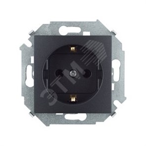 1591432-038 S15 Розетка 2P+E Schuko, 16А, 250В, винтовой зажим, графит (уп.20шт.) Simon Electric 1591432-038
