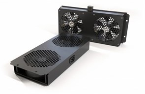 TFAB-T2FR-RAL9004 Модуль вентиляторный потолочный с 2-мя вентиляторами для установки в шкафы серий TTC2, TTB и TWB, цвет черный (RAL 9004SN) Hyperline 396737
