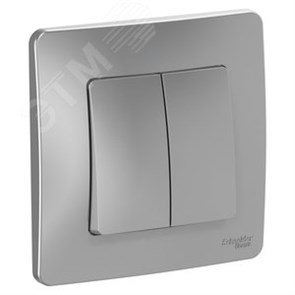 BLNVS010503 Blanca Двухклавишный выключатель (сх.5) 10А 250В~ алюминий (уп.10шт.) Schneider Electric BLNVS010503