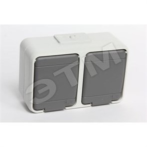 455409 Aqua-TOP Розетка двойная с заземлением IP44 серая (уп.5шт.) Schneider Electric ВЫВЕДЕНА ИЗ АССОРТИМЕНТА 455409