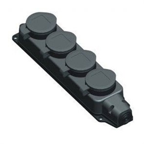 K-4e-IP44 ЭРА Колодка 4гн, c заземл., каучук, IP44 (4/40/480) K-4e-IP44