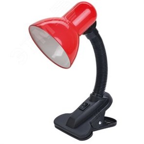 LNNL1-1001-2-VV-40-K04 (KD-320 C04) красный Светильник настольный с прищепкой, 60W Е27 230V IEK® LNNL1-1001-2-VV-40-K04