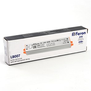 48055 LB007 Трансформатор электронный для светодиодной ленты 40W 24V (драйвер), FERON 48055