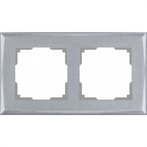 WL10-Frame-02 Shine Рамка на 2 поста серебряная WERKEL ВЫВЕДЕНА ИЗ АССОРТИМЕНТА WL10-Frame-02